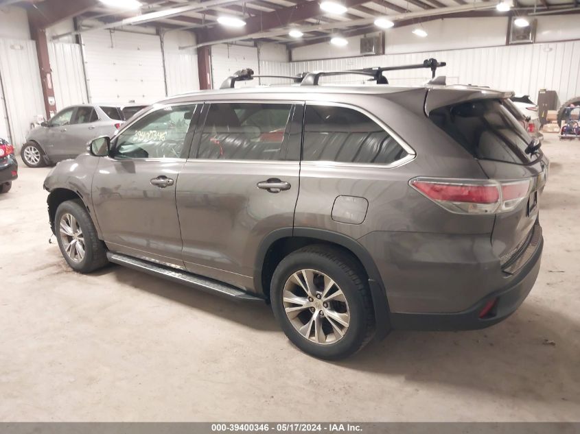 2015 Toyota Highlander Xle V6 VIN: 5TDJKRFH9FS164112 Lot: 39400346