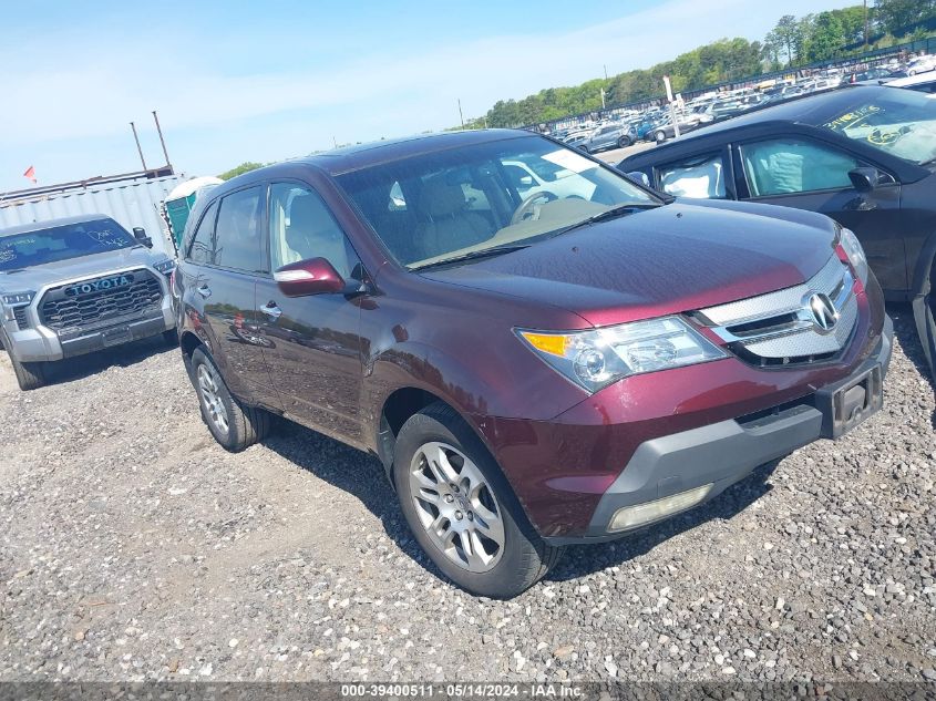 2009 Acura Mdx VIN: 2HNYD28229H501449 Lot: 39400511