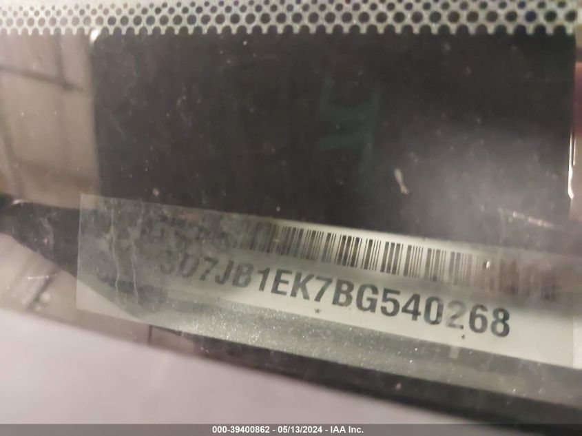 2011 Ram Ram 1500 St VIN: 3D7JB1EK7BG540268 Lot: 39400862