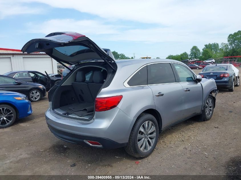 2016 Acura Mdx Technology Acurawatch Plus Packages/Technology Package VIN: 5FRYD4H45GB030756 Lot: 39400955