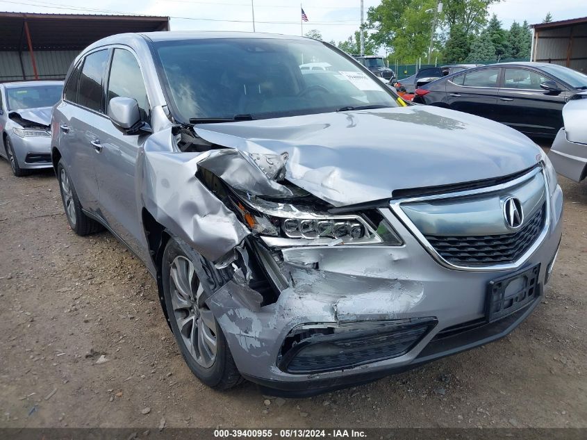 2016 Acura Mdx Technology Acurawatch Plus Packages/Technology Package VIN: 5FRYD4H45GB030756 Lot: 39400955