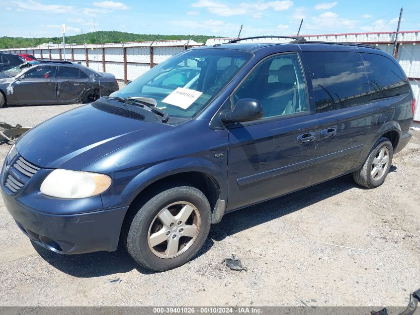 2007 Dodge Grand Caravan Sxt VIN: 2D4GP44L17R196295 Lot: 39401026