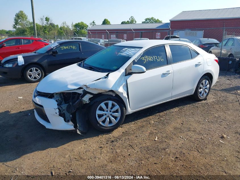 2016 Toyota Corolla Le VIN: 5YFBURHE7GP524151 Lot: 39401316