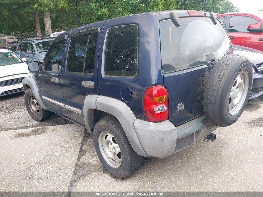 2002 Jeep Liberty Sport VIN: 1J4GK48K02W220593 Lot: 39401351