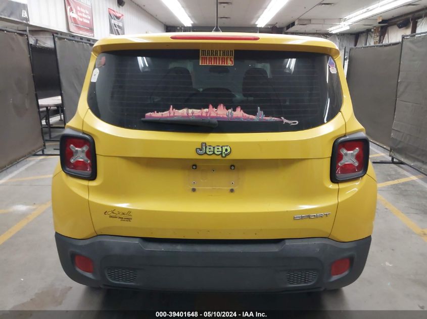 2016 Jeep Renegade Sport VIN: ZACCJAAT9GPD47050 Lot: 39401648