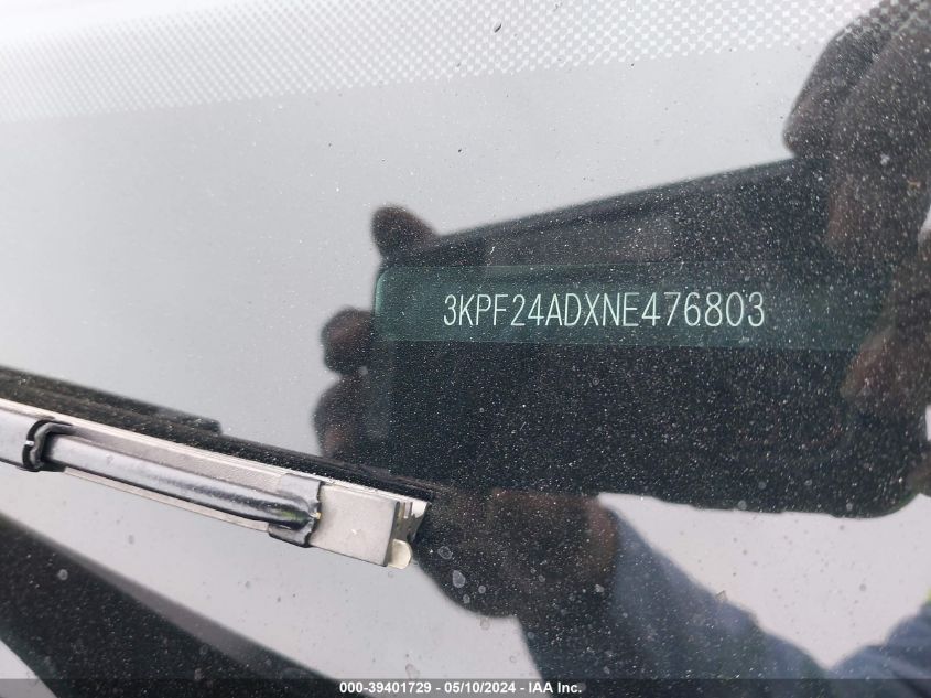 2022 Kia Forte Fe VIN: 3KPF24ADXNE476803 Lot: 39401729