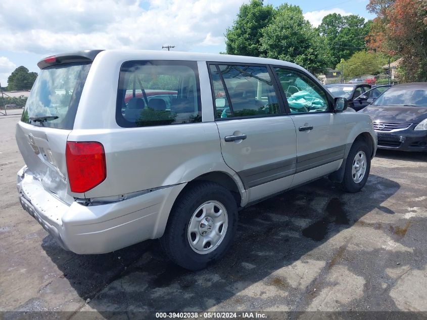 2004 Honda Pilot Lx VIN: 2HKYF18124H542004 Lot: 39402038