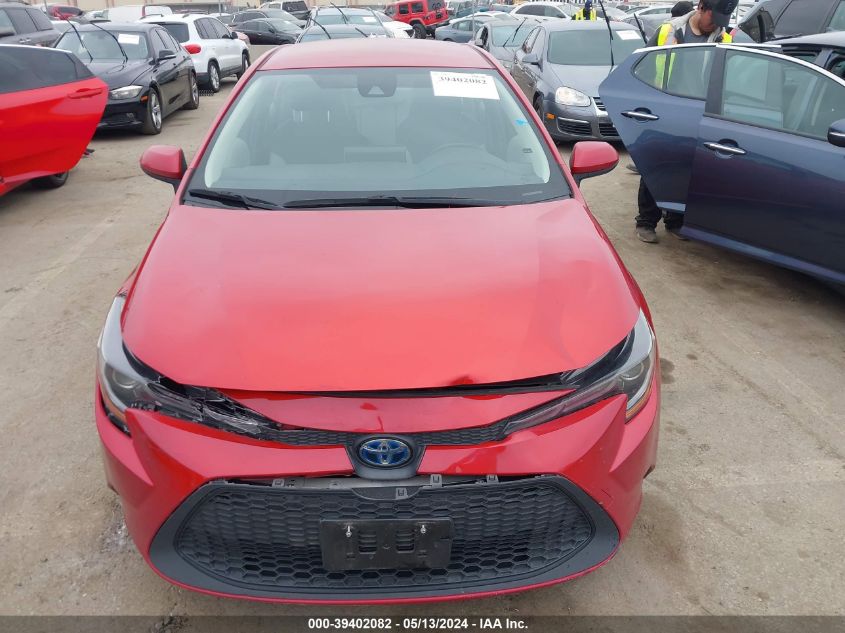 2020 Toyota Corolla Hybrid Le VIN: JTDEBRBE7LJ009046 Lot: 39402082