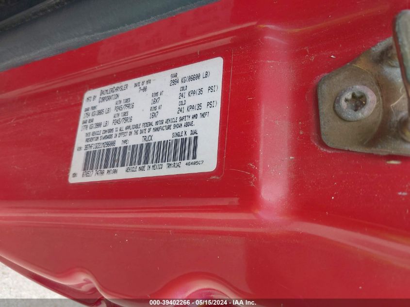 2001 Dodge Ram 1500 St VIN: 3B7HF13Z21M296008 Lot: 39402266