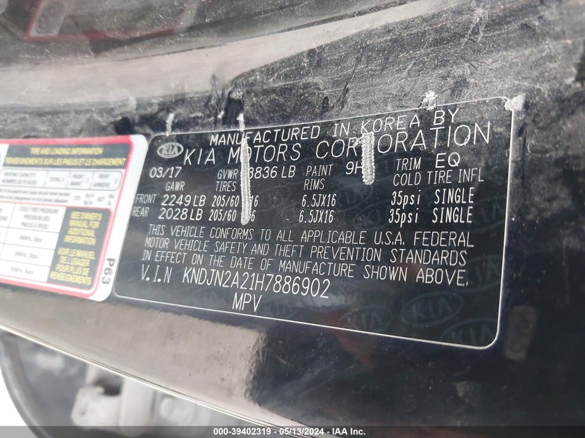 2017 KIA SOUL - KNDJN2A21H7886902