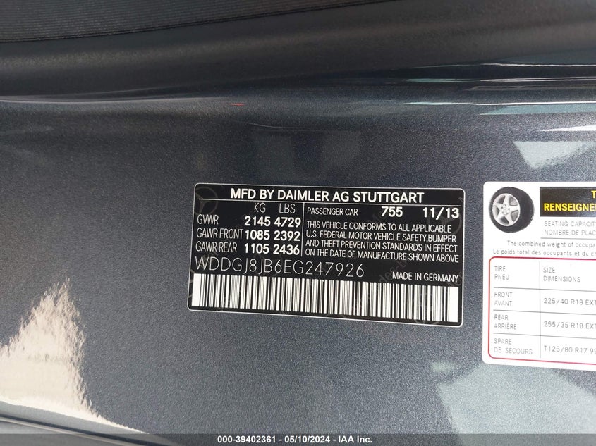 2014 MERCEDES-BENZ C 350 SPORT 4MATIC - WDDGJ8JB6EG247926