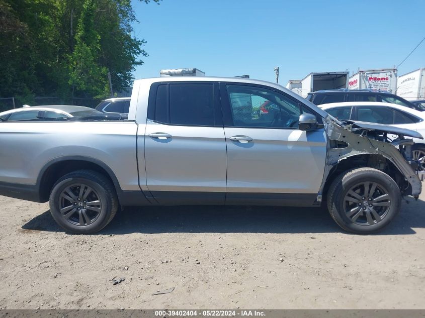 2019 Honda Ridgeline Sport VIN: 5FPYK3F11KB039996 Lot: 39402404