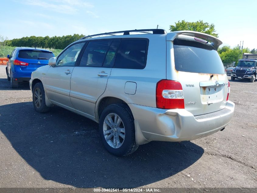 2006 Toyota Highlander Hybrid Limited V6 VIN: JTEEW21A260006202 Lot: 39402541