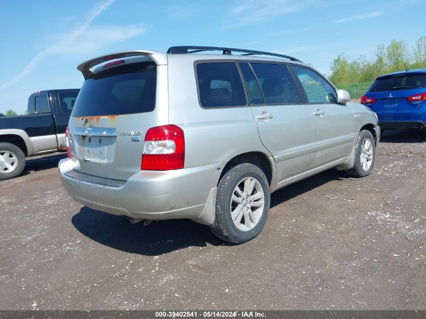 2006 Toyota Highlander Hybrid Limited V6 VIN: JTEEW21A260006202 Lot: 39402541