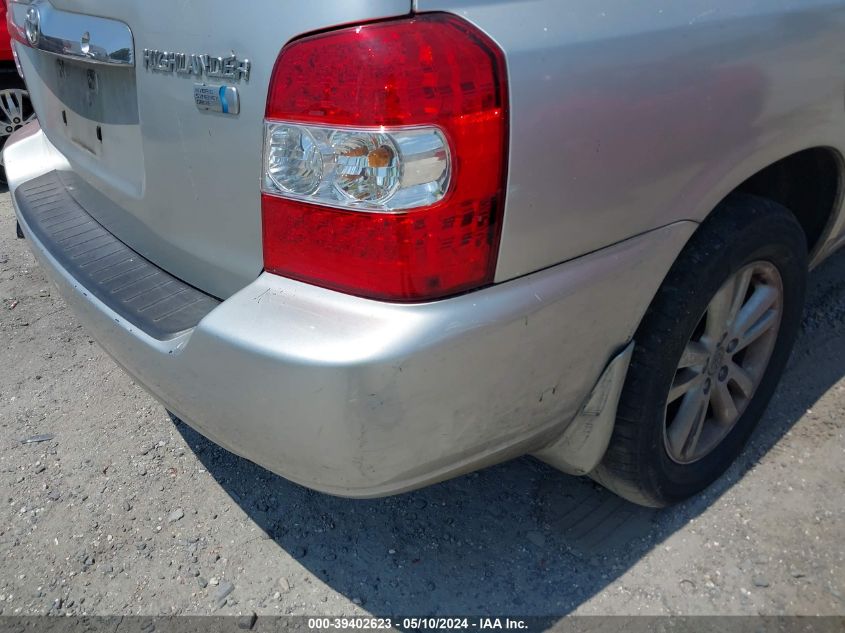 2007 Toyota Highlander Hybrid Limited V6 VIN: JTEGW21A170021588 Lot: 39402623