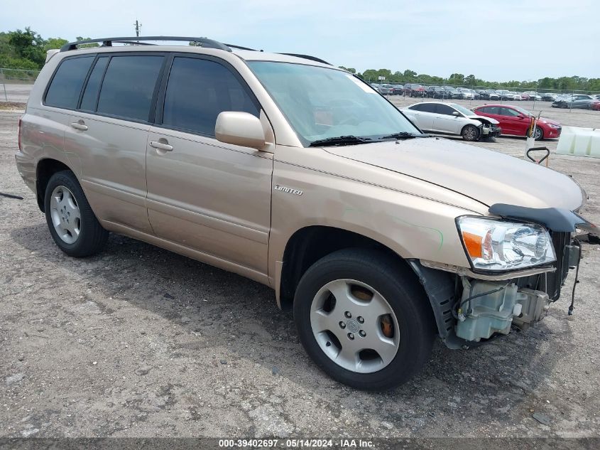 2005 Toyota Highlander Limited V6 VIN: JTEDP21A250062549 Lot: 39402697