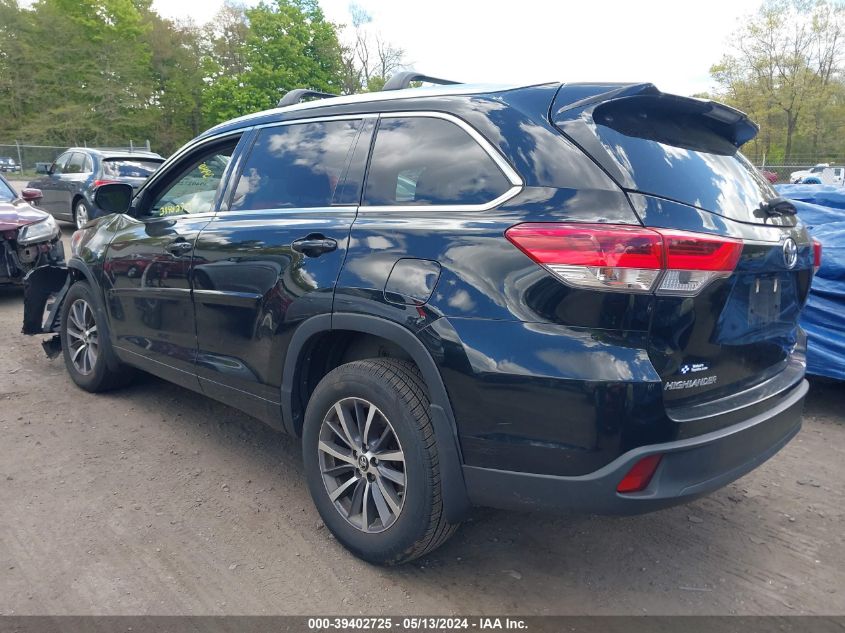 2017 Toyota Highlander Xle VIN: 5TDJZRFH5HS445709 Lot: 39402725