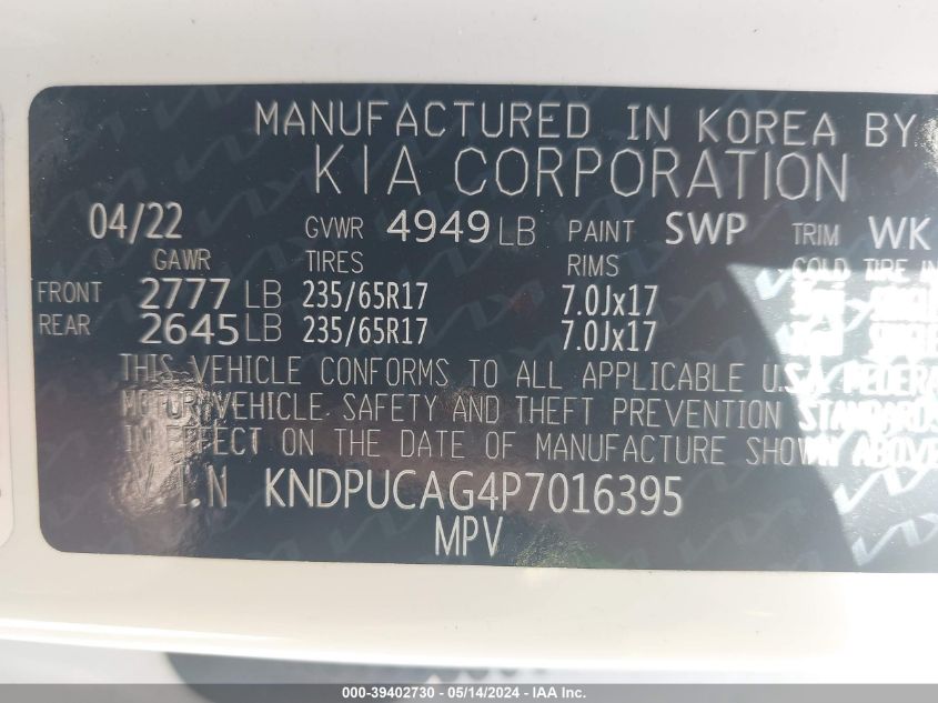 2023 Kia Sportage Hybrid Lx VIN: KNDPUCAG4P7016395 Lot: 39402730