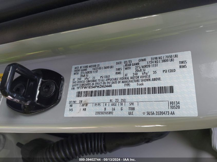 2023 Ford F-150 - 1FTFW1E54PKD62446