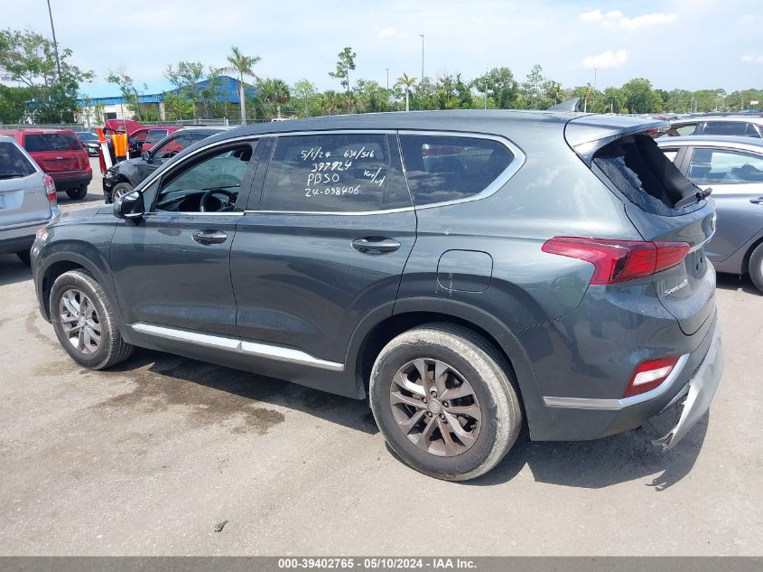 2020 Hyundai Santa Fe Sel VIN: 5NMS33AD5LH261034 Lot: 39402765