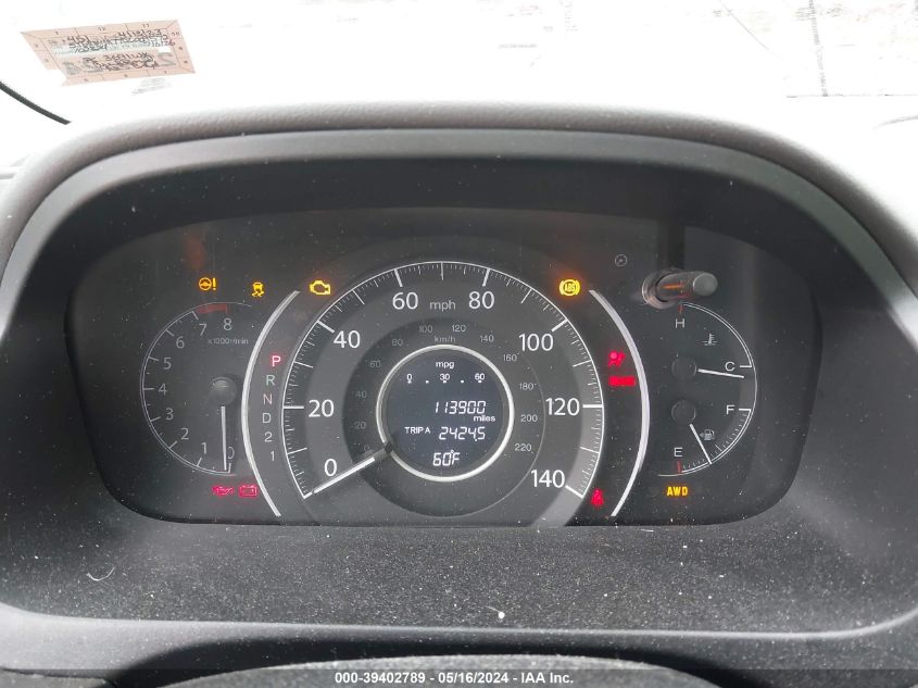 2013 Honda Cr-V Ex-L VIN: 5J6RM4H77DL009572 Lot: 39402789