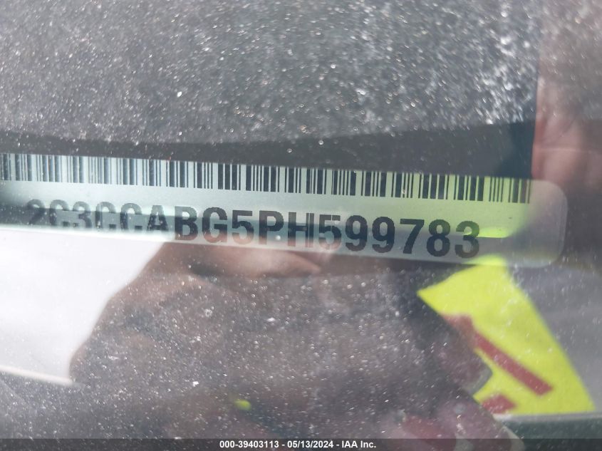 2023 Chrysler 300 VIN: 2C3CCABG5PH599783 Lot: 39403113