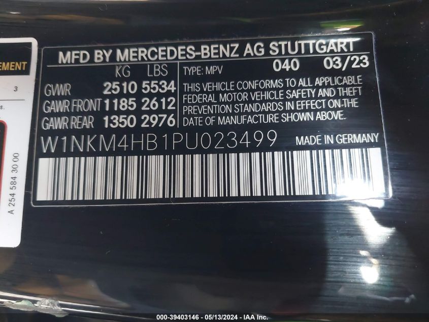 2023 Mercedes-Benz Glc 300 4Matic Suv VIN: W1NKM4HB1PU023499 Lot: 39403146