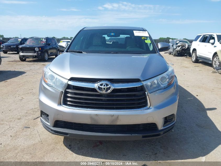 2016 Toyota Highlander Le V6 VIN: 5TDZKRFH1GS150726 Lot: 39403211