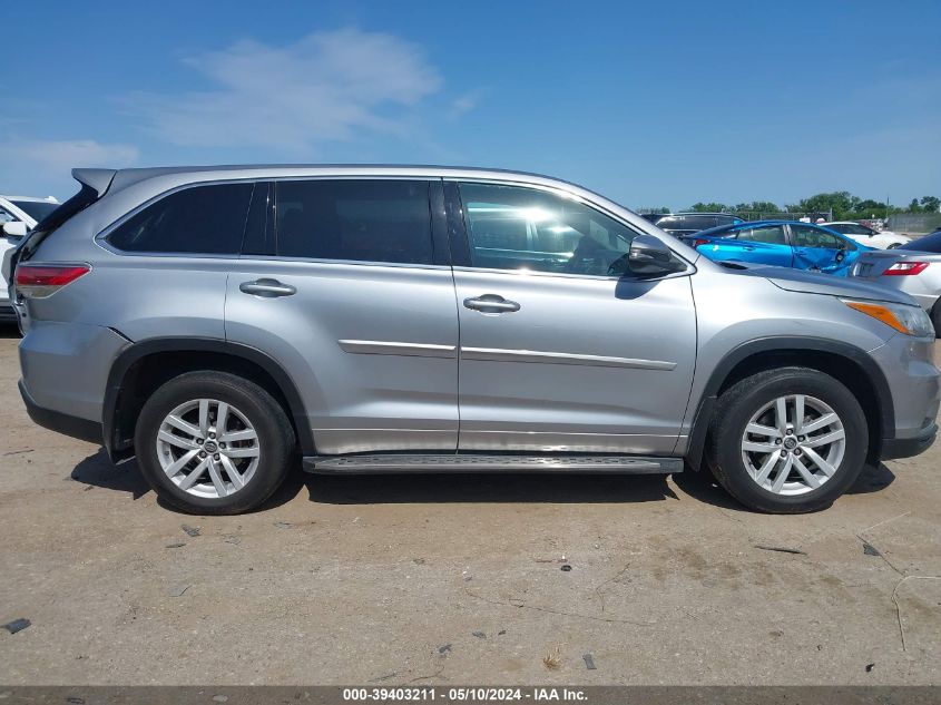 2016 Toyota Highlander Le V6 VIN: 5TDZKRFH1GS150726 Lot: 39403211