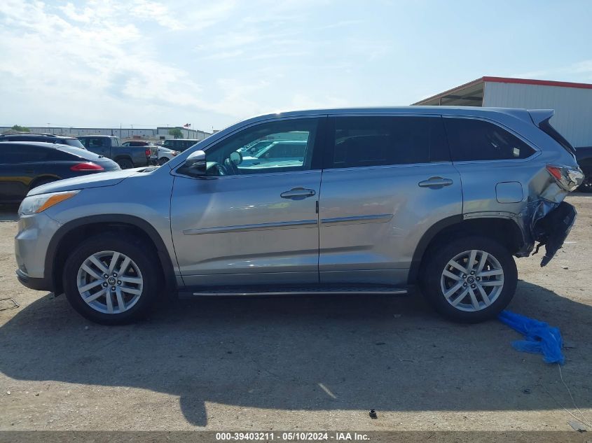 2016 Toyota Highlander Le V6 VIN: 5TDZKRFH1GS150726 Lot: 39403211