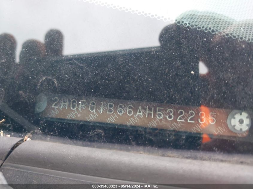 2010 Honda Civic Lx VIN: 2HGFG1B66AH532235 Lot: 39403323