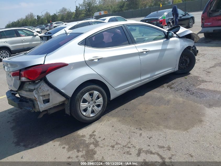 2016 Hyundai Elantra Se VIN: KMHDH4AEXGU483698 Lot: 39403324