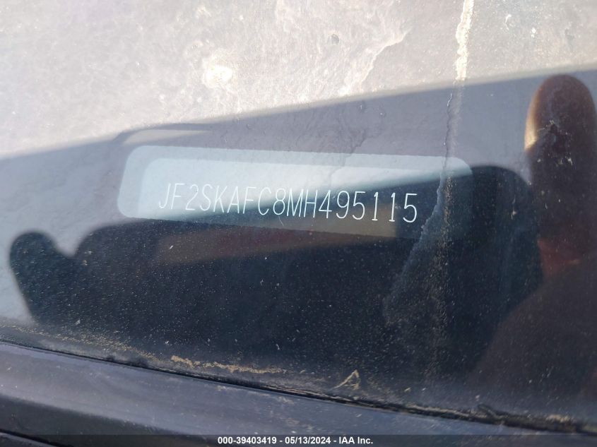 2021 Subaru Forester Premium VIN: JF2SKAFC8MH495115 Lot: 39403419