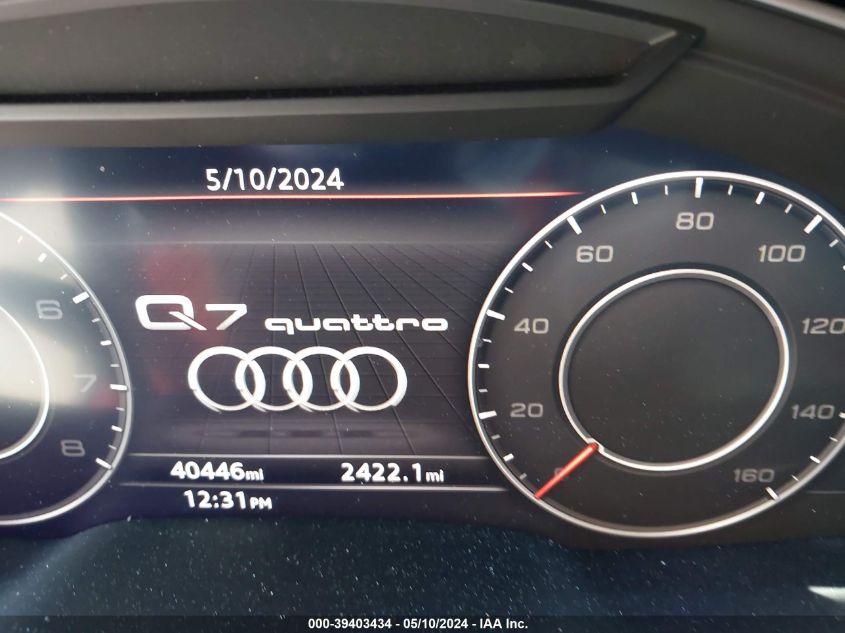 2019 Audi Q7 45 Premium VIN: WA1LHAF76KD031100 Lot: 39403434