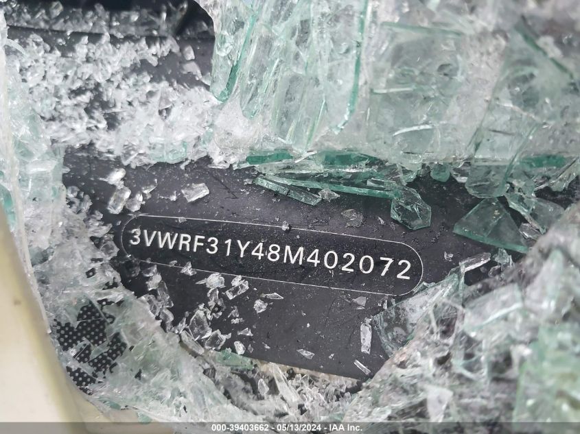 2008 Volkswagen New Beetle Se VIN: 3VWRF31Y48M402072 Lot: 39403662