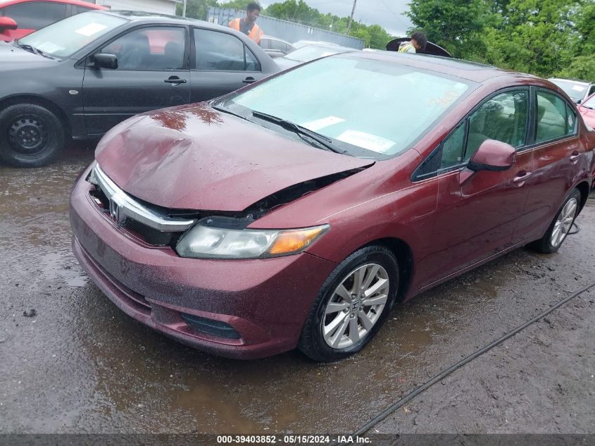 2012 Honda Civic Ex VIN: 2HGFB2F81CH553853 Lot: 39403852