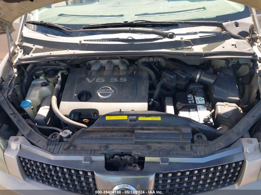 2004 Nissan Quest 3.5 S VIN: 5N1BV28U34N343984 Lot: 39404198