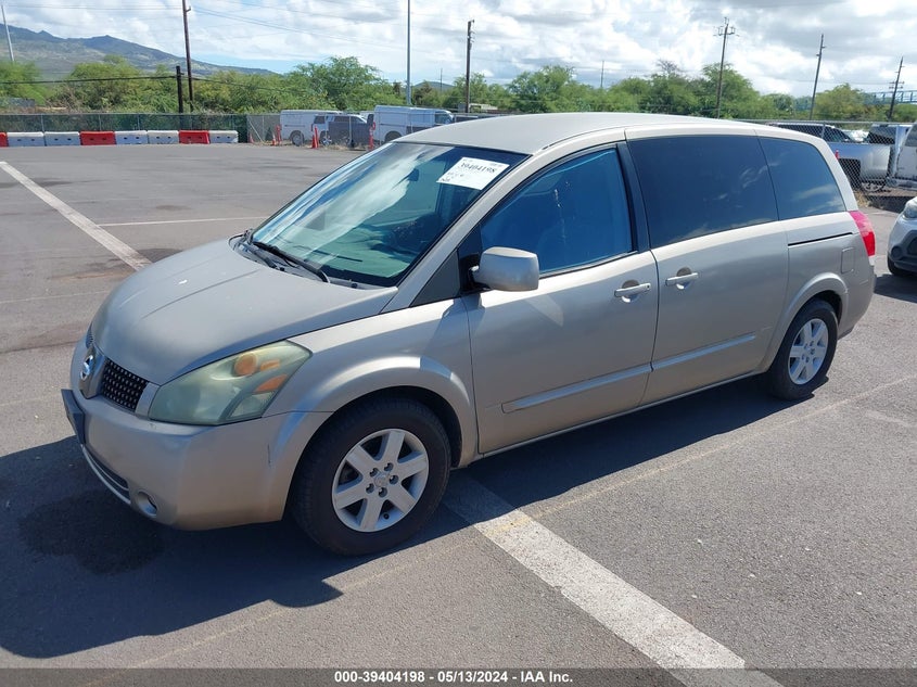 2004 Nissan Quest 3.5 S VIN: 5N1BV28U34N343984 Lot: 39404198