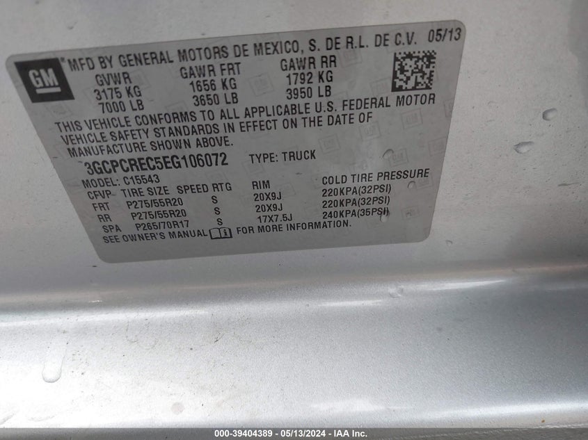 2014 CHEVROLET SILVERADO 1500 1LT - 3GCPCREC5EG106072