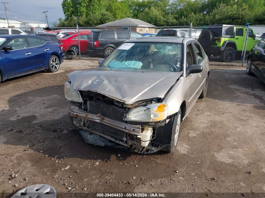 2001 Honda Civic Ex VIN: 2HGES25791H526269 Lot: 39404433