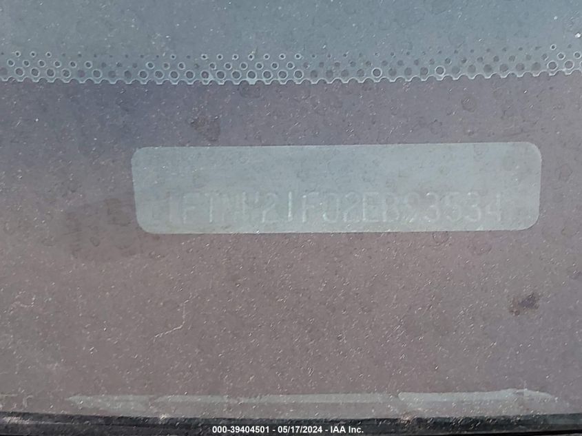 2002 Ford Super Duty F-250 Super Duty VIN: 1FTNW21F02EB93534 Lot: 39404501