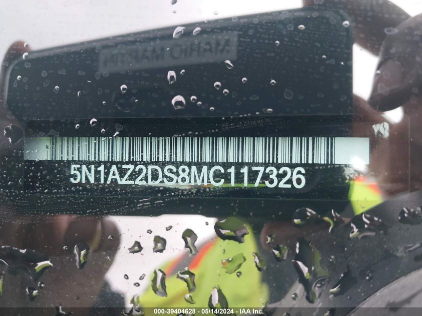 2021 Nissan Murano Platinum Intelligent Awd VIN: 5N1AZ2DS8MC117326 Lot: 39404628