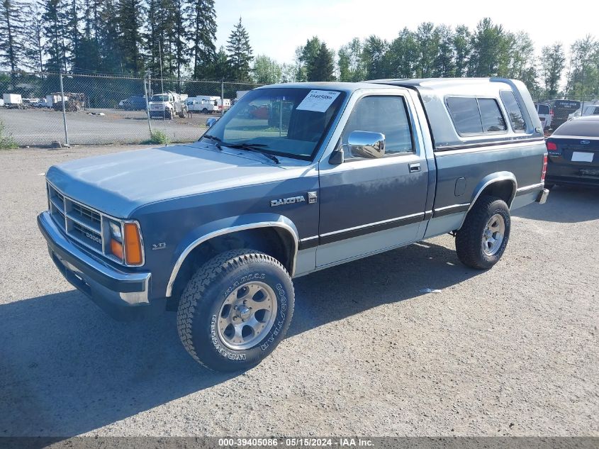 1987 Dodge Dakota VIN: 1B7FR14M2HS523409 Lot: 39405086