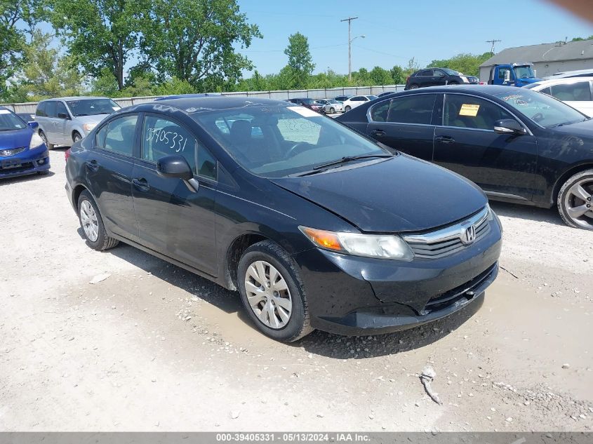 2012 Honda Civic Lx VIN: 2HGFB2F56CH604141 Lot: 39405331