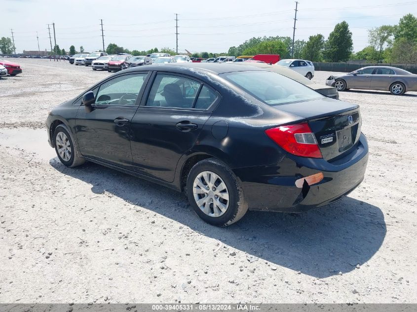 2012 Honda Civic Lx VIN: 2HGFB2F56CH604141 Lot: 39405331