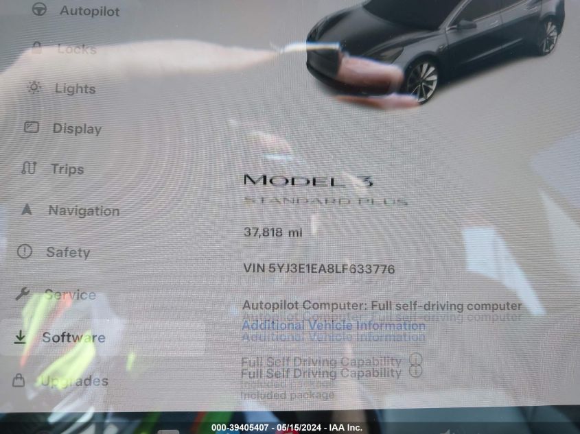 2020 Tesla Model 3 Standard Range Plus Rear-Wheel Drive/Standard Range Rear-Wheel Drive VIN: 5YJ3E1EA8LF633776 Lot: 39405407