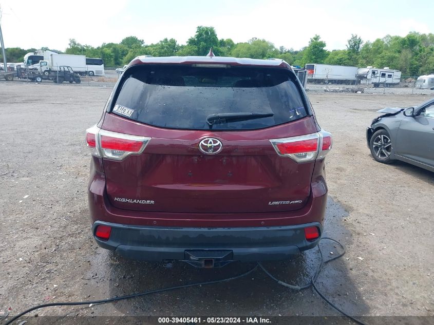 2015 Toyota Highlander Limited Platinum V6 VIN: 5TDDKRFH7FS107890 Lot: 39405461