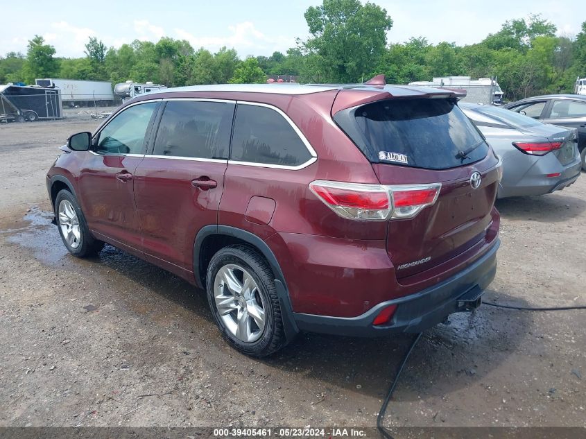 2015 Toyota Highlander Limited Platinum V6 VIN: 5TDDKRFH7FS107890 Lot: 39405461