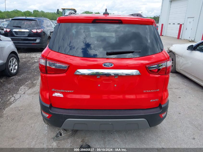 2021 Ford Ecosport Titanium VIN: MAJ6S3KL9MC402784 Lot: 39405537