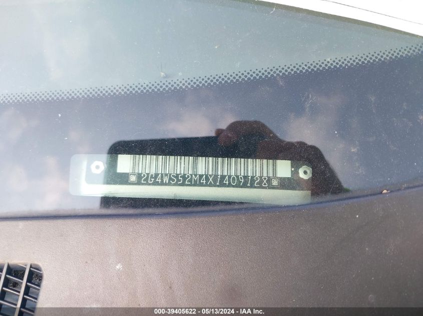 1999 Buick Century Custom VIN: 2G4WS52M4X1409128 Lot: 39405622